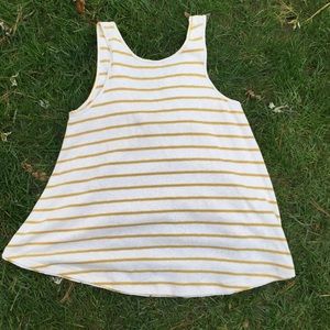 Striped Yellow and White Women's Tank Top